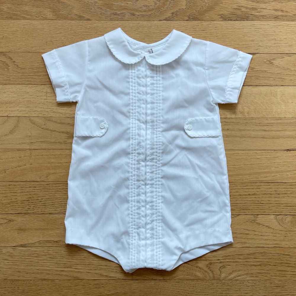 VINTAGE ALEXIS EUC/LN Boys Classic Special Occassion Peter Pan Collar Romper